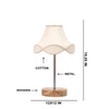 Devansh Off-White Cotton Vintage  Lamp With Natural  Wood Base  & Steel Pipe  (12X19.25)