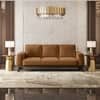 Granada Premium 3 Seater Fabric Sofa in Ochre velvet Colour