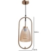 Eliante Hanging Light, White Glass Shade, Mild Steel And Wood, 1 Bulb