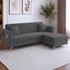 Daraco Velvet L shape 4 Seater Sofa in dark Gery Color