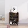 Hexa Red Engineered Wood Shoe Rack in Flower Wenge Colour