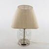 Secret Glass and Metal Table Lamp With Off White Linen Shade