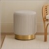 Snuggle Up Spot Velvet Pouf Stool in Beige Colour