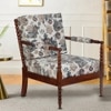 Silas Solid Wood Accent Chair in Brown Colour