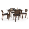 Lawson 4 Seater Dining Table Set (Chair Colour- Dark Brown, Finish- Walnut)