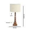 Devansh White Jute Table Lamp With  Wood Natural Base (7X7X21.25 Inches)-10