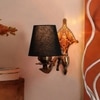 Devansh Metal Electric Wall Light in Antique Gold Colour with Black Shade Count of 1 Light