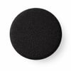 Doe Buck Premium Boucle Round Ottoman in Matte Black Colour with Polished Gold Legs