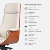 Flow Leatherette High Back Office Chair In Cream And Tan Colour