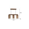 Hexar 3 Series Brown Solid Wood Cluster Hanging Light