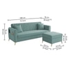 Daraco Velvet L shape 4 Seater Sofa in Touquise Color