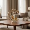 Family Tree Showpiece with Golden Figurines Modern Decorative Sculpture