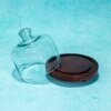 Ireka Homes Sugary Affair Acacia Wood Cake Stand with Glass Dome