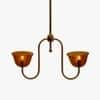 Lior Handicrafted Pendant Lamp in Antique Silver Brass finish and Amber Colour