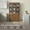 Hubert 6 Door Kitchen Display Cabinet in Classic Walnut Finish