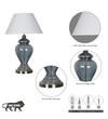 Syracuse Blue Glass Table Lamp With White Cotton Shade