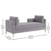 Cova Velvet Chaise Lounger in Grey Color