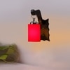 Devansh Solid Wood Electric Wall Light in Brown Colour with Red Shade Count of 1 Light