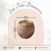Opulent Rattan Side Table in Brown Colour