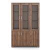 Hubert 6 Door Kitchen Display Cabinet in Classic Walnut Finish