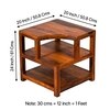 Aural Sheesham Wood Contemporary Bedside Table End Table In Pine Finish (Lgo)