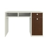 Alana Study Desk with Cabinet Drawer and Shelf in Ivory Coffee Walnut Colour