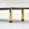 Wooden Twist Borzy Modern Curved Bench with Golden Metal Legs and Soft in White Colour