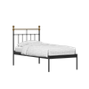 Iver Metal Non Storage Single Bed in Satin Black Finish