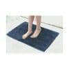 Everlee Blue Solid Natural Fiber 24x16 inches Anti-Skid Bath Mat