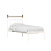 Iver Metal Non Storage Single Bed in Glossy Ivory Finish