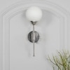 Togo Single Light Bathroom Wall Fitting In Nickel  Finish With Opal Frosted White Glass