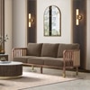 Taran 3 Seater Wooden Sofa in Truffle Biege Velvet Colour