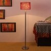 Daveigh Maroon Cotton Shade Floor Lamp