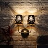 Devansh Metal Electric Wall Light in Gold Colour with Black Shade Count of 2 Lights