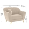 Rivo Velvet 1 Seater Sofa in Cream Color