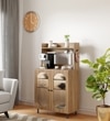 Stellar Multipurpose Storage Cabinet (Medium Size with Upper Shelf, Oak)