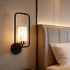 Eliante Modern Wall Lights Mild Steel, Glass & Glass Material Brown, Gold & White Finish