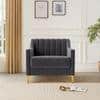 Fame  Velvet 1 Seater Sofa in Dark Grey Colour
