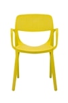 Kepler Brooks Vola Cafeteria Dining Chair in Yellow Colour
