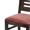 Rosslyn Sheesham Wood Dining Chair in Mahogany Finish & Coral Pink Velvet Cushion Seat