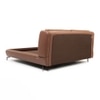 Amorous Leather Double  Size Bed Without Storage (Brown Colour)