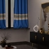 Stoa Paris Satin Window Curtain, 70% Blackout Curtains,   Privacy Lining, Pack of 1, Versailles - Celestial Blue with Back Lining