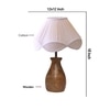 Devansh Off White Vintage Cotton Table Lamp With Wood Natural Base (10X12.5 Inches)-39