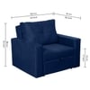 Bella One  Seater Pull Out Fabric Sofa Cum Bed Navy Blue