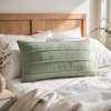 Cairo Pistachio Green Cotton Knitted Decorative Cushion Cover 12 x 20 Inches
