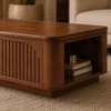 Fairmont Sheesham Wood Fluted Arch Coffee Table in Walnut Finish