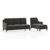 Abbey Sectional Sofa (Colour : Smoke Grey, Cushion : Hard, Seater : Right Aligned 3 Seater + Right Aligned Chaise)