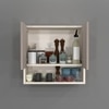 2 Door Mirror Glossy Triple Layered Uv Resistant Handless Cabinet  In Mocha Finish