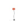 Nerine Orange Fabric Floor Lamp with Black Iron Base