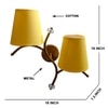 Devansh Metal Electric Wall Light in Gold Colour with Yellow Shade Count of 2 Lights